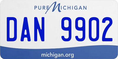 MI license plate DAN9902