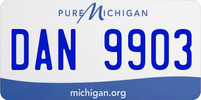 MI license plate DAN9903