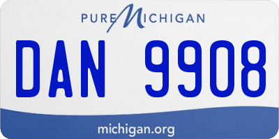 MI license plate DAN9908