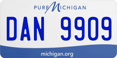 MI license plate DAN9909