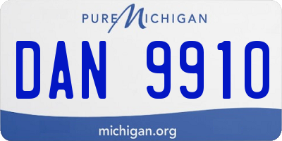 MI license plate DAN9910