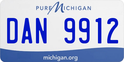 MI license plate DAN9912