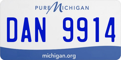 MI license plate DAN9914