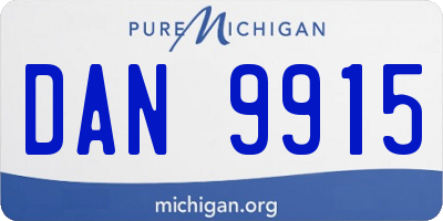 MI license plate DAN9915