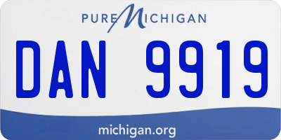 MI license plate DAN9919