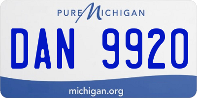 MI license plate DAN9920