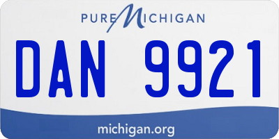 MI license plate DAN9921