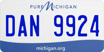 MI license plate DAN9924