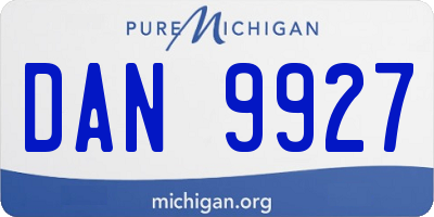 MI license plate DAN9927