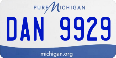 MI license plate DAN9929