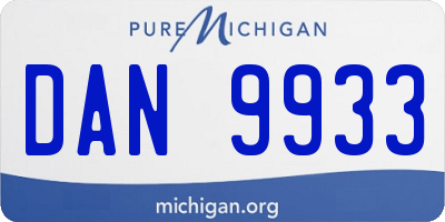 MI license plate DAN9933