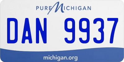 MI license plate DAN9937