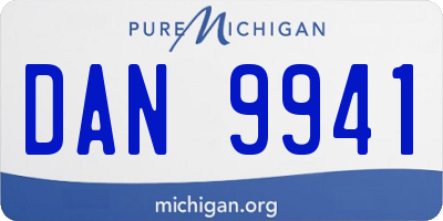 MI license plate DAN9941