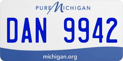 MI license plate DAN9942