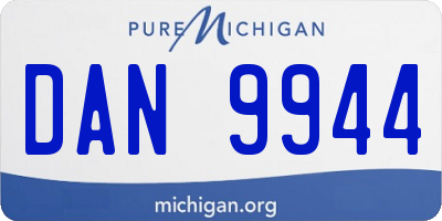 MI license plate DAN9944