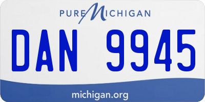 MI license plate DAN9945