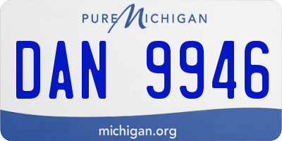 MI license plate DAN9946