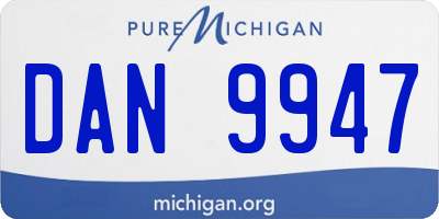 MI license plate DAN9947