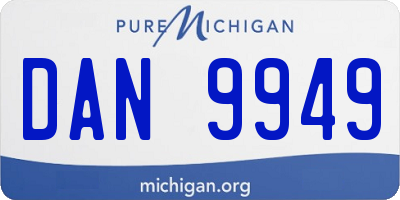 MI license plate DAN9949
