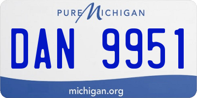 MI license plate DAN9951