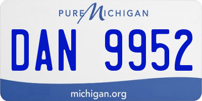 MI license plate DAN9952