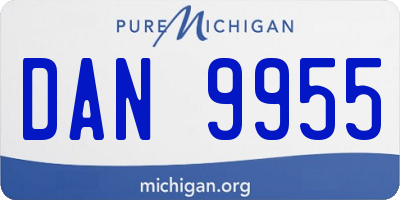 MI license plate DAN9955