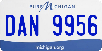 MI license plate DAN9956