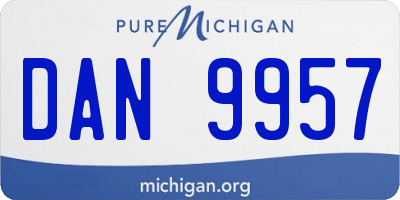 MI license plate DAN9957