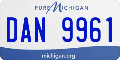 MI license plate DAN9961