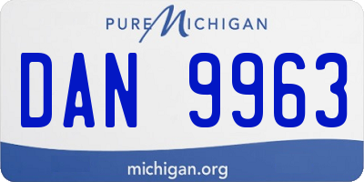 MI license plate DAN9963