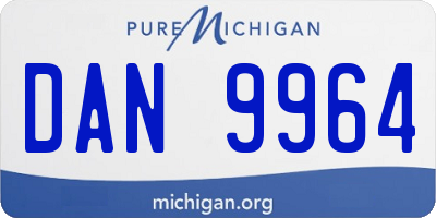 MI license plate DAN9964