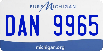 MI license plate DAN9965