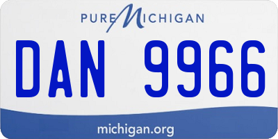 MI license plate DAN9966