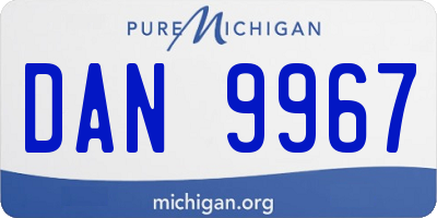 MI license plate DAN9967
