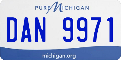 MI license plate DAN9971