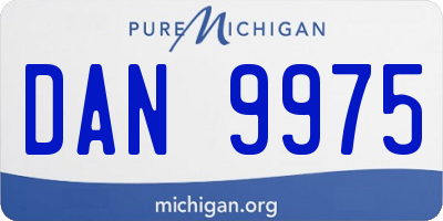 MI license plate DAN9975