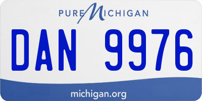 MI license plate DAN9976