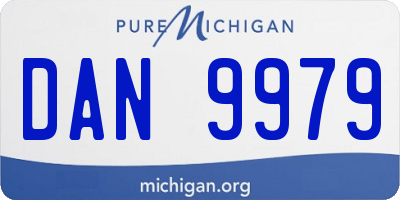 MI license plate DAN9979