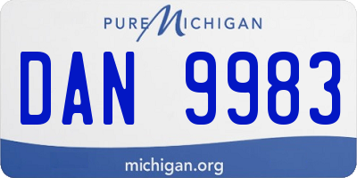 MI license plate DAN9983
