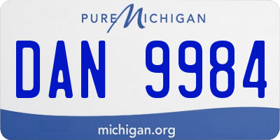 MI license plate DAN9984