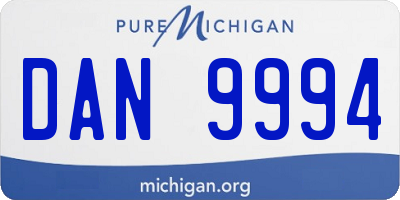 MI license plate DAN9994