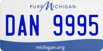 MI license plate DAN9995