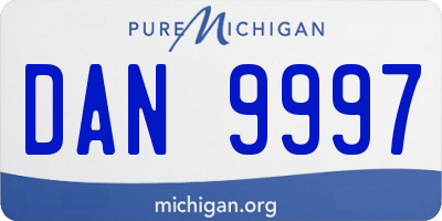 MI license plate DAN9997