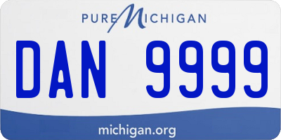 MI license plate DAN9999