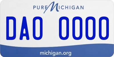 MI license plate DAO0000