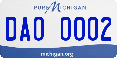 MI license plate DAO0002
