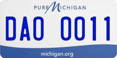 MI license plate DAO0011