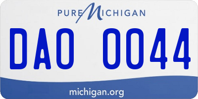 MI license plate DAO0044
