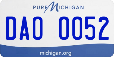 MI license plate DAO0052