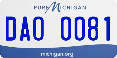 MI license plate DAO0081